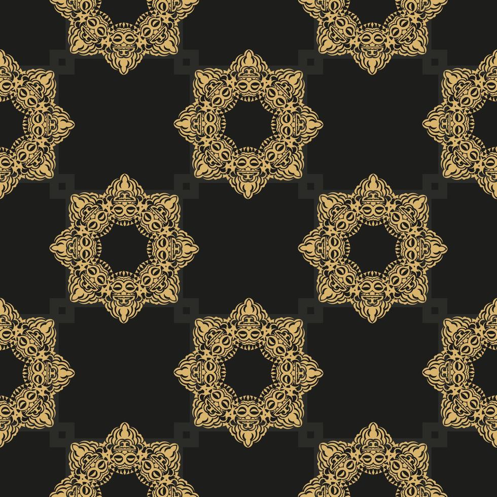 de fundo vector sem costura abstrato preto e amarelo chinês. elemento floral indiano. ornamento gráfico para papel de parede, tecido, embalagem, embrulho.