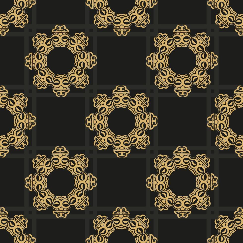 de fundo vector sem costura abstrato preto e amarelo chinês. papel de parede em um modelo de estilo vintage. elemento floral indiano. ornamento gráfico para papel de parede, tecido, embalagem e papel.