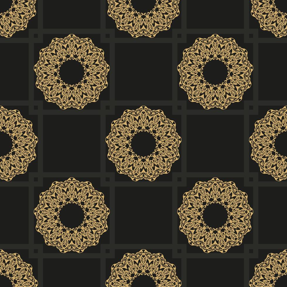 papel de parede em um modelo de estilo vintage. elemento floral indiano. ornamento gráfico para papel de parede, tecido, embalagem, embrulho. ornamento floral abstrato preto e amarelo chinês. vetor