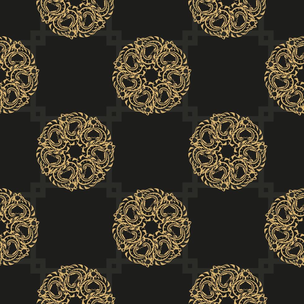 de fundo vector sem costura abstrato preto e amarelo chinês. elemento floral indiano. ornamento gráfico para papel de parede, tecido, embalagem, embrulho.