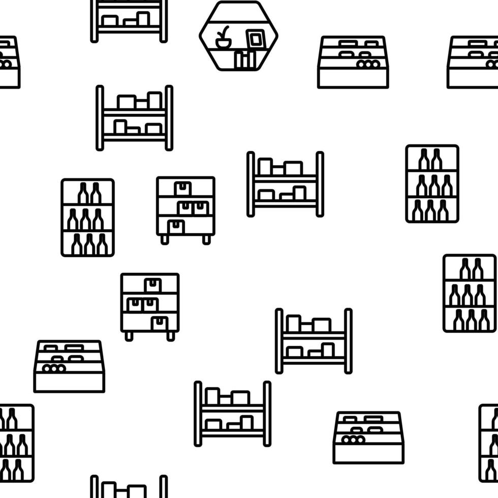padrão sem emenda de vetor de móveis de sala de prateleira