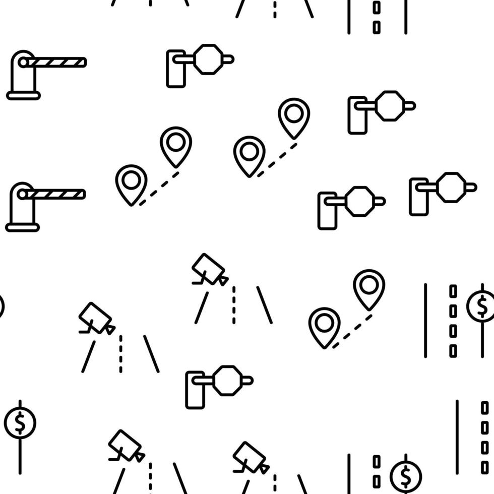 padrão sem emenda de vetor de estrada de pedágio