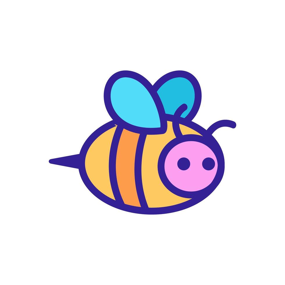 vetor de ícone de abelha. ilustração de símbolo de contorno isolado