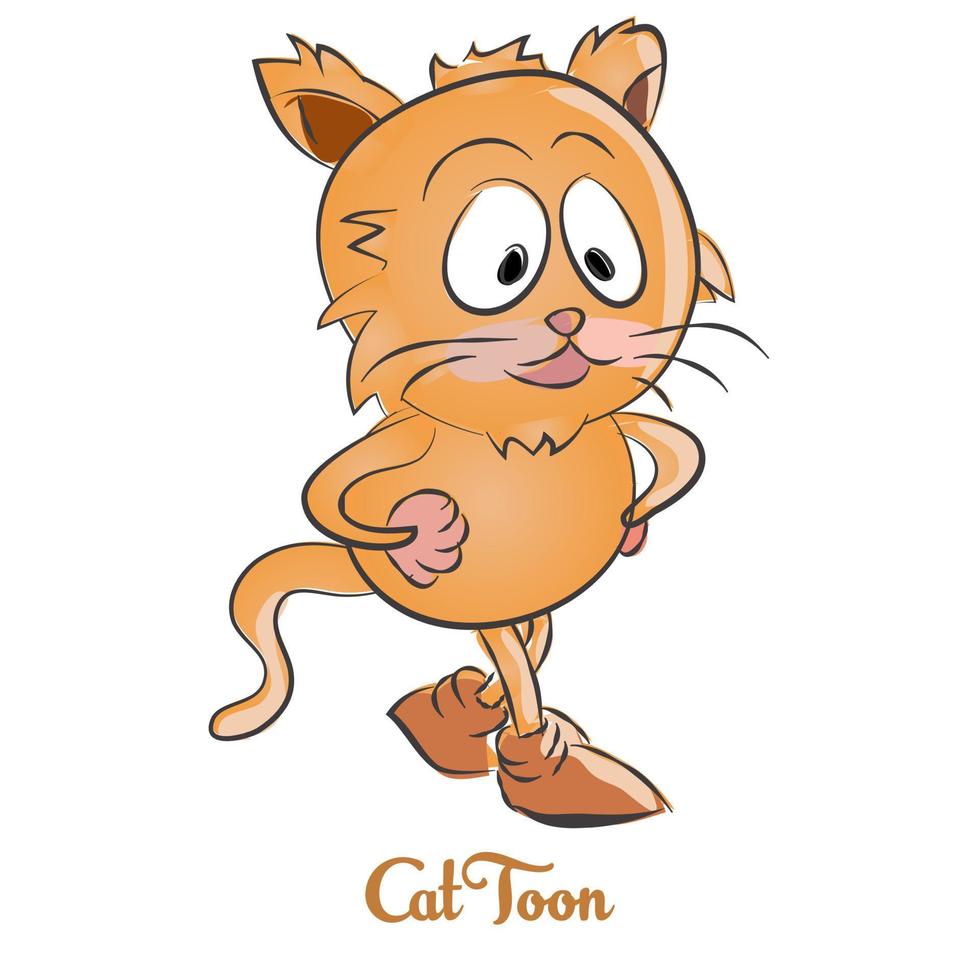 personagem de desenho animado de gato vetor
