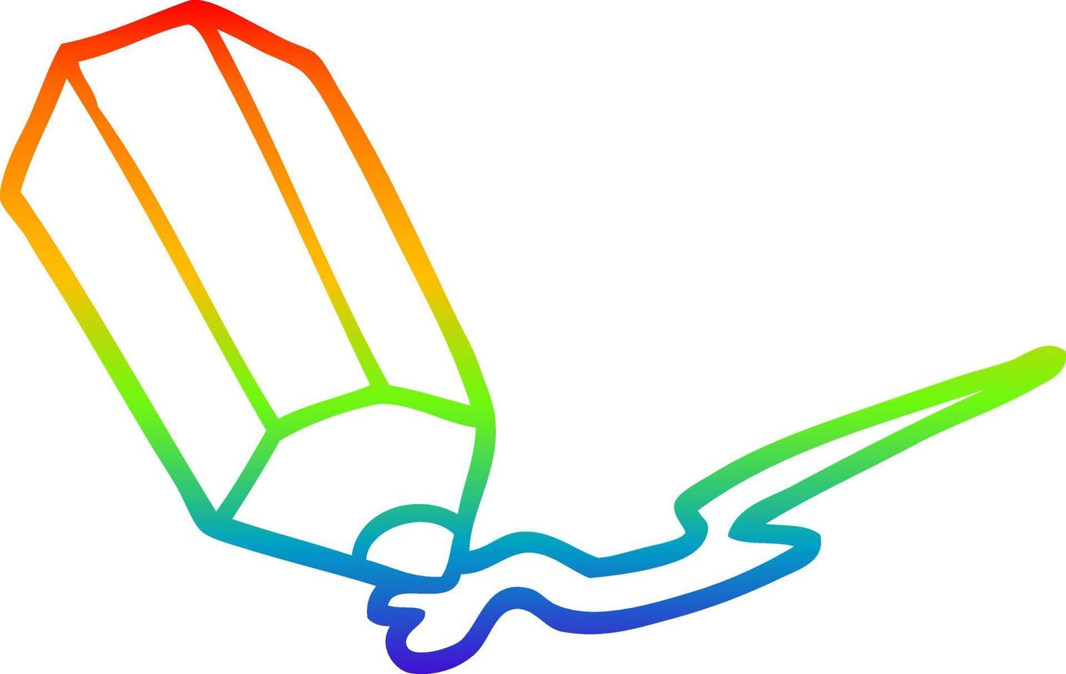 lápis de desenho de desenho de linha gradiente arco-íris vetor