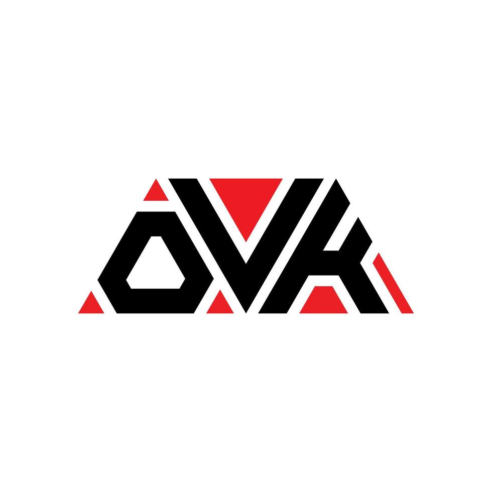 design de logotipo de letra triângulo ovk com forma de triângulo. monograma de design de logotipo de triângulo ovk. modelo de logotipo de vetor de triângulo ovk com cor vermelha. logotipo triangular ovk logotipo simples, elegante e luxuoso. ok