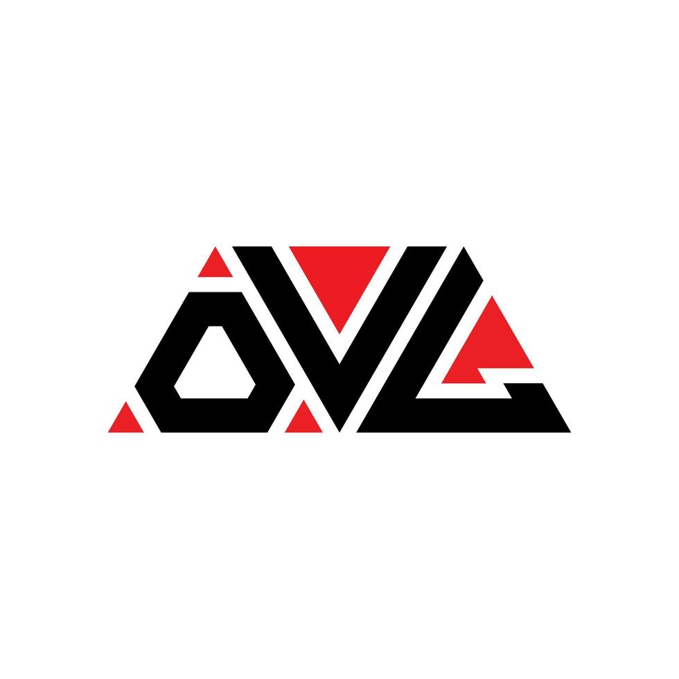 design de logotipo de letra triângulo ovl com forma de triângulo. monograma de design de logotipo de triângulo ovl. modelo de logotipo de vetor de triângulo ovl com cor vermelha. logotipo triangular ovl logotipo simples, elegante e luxuoso. ovl