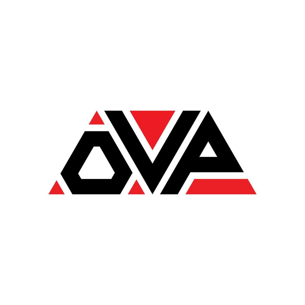 design de logotipo de letra triângulo ovp com forma de triângulo. monograma de design de logotipo de triângulo ovp. modelo de logotipo de vetor triângulo ovp com cor vermelha. logotipo triangular ovp logotipo simples, elegante e luxuoso. ovp