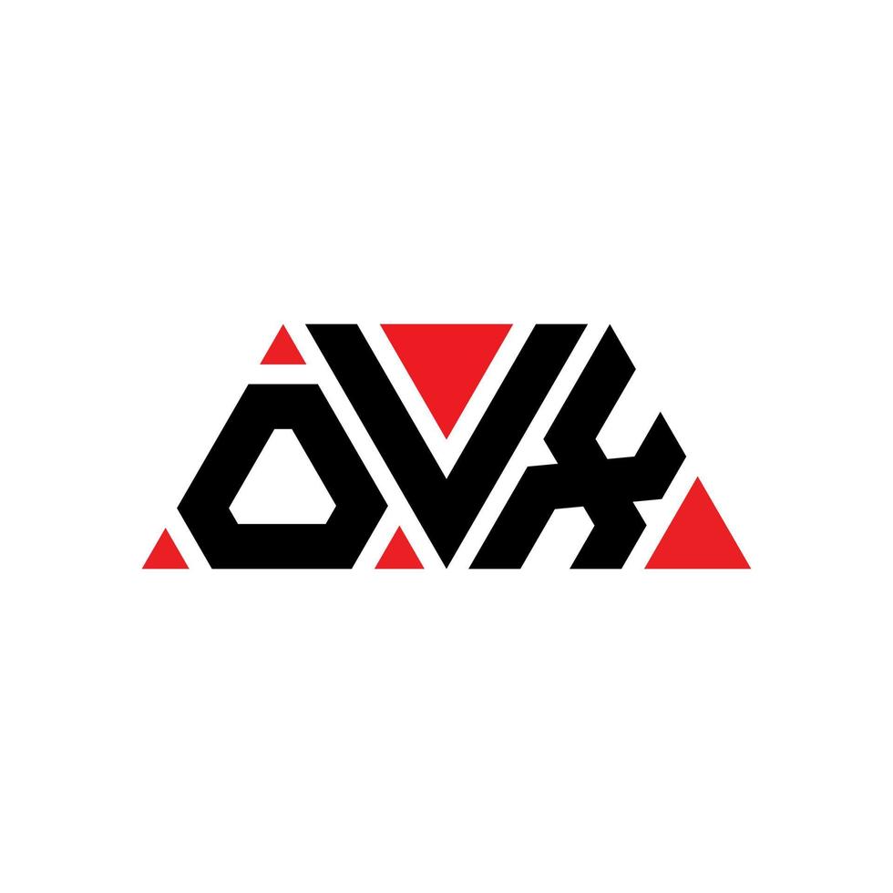 design de logotipo de letra triângulo ovx com forma de triângulo. monograma de design de logotipo de triângulo ovx. modelo de logotipo de vetor triângulo ovx com cor vermelha. logotipo triangular ovx logotipo simples, elegante e luxuoso. ovx