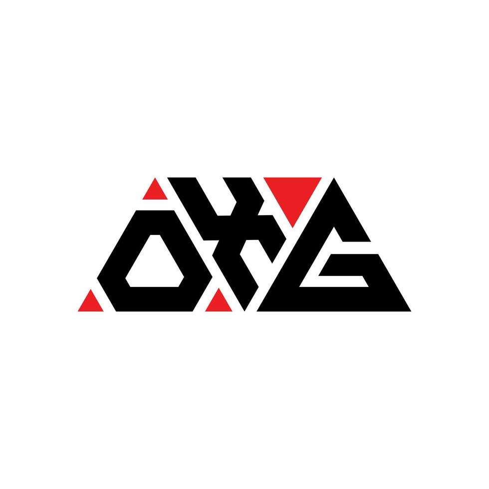 design de logotipo de letra triângulo oxg com forma de triângulo. monograma de design de logotipo de triângulo oxg. modelo de logotipo de vetor de triângulo oxg com cor vermelha. logotipo triangular oxg logotipo simples, elegante e luxuoso. oxg