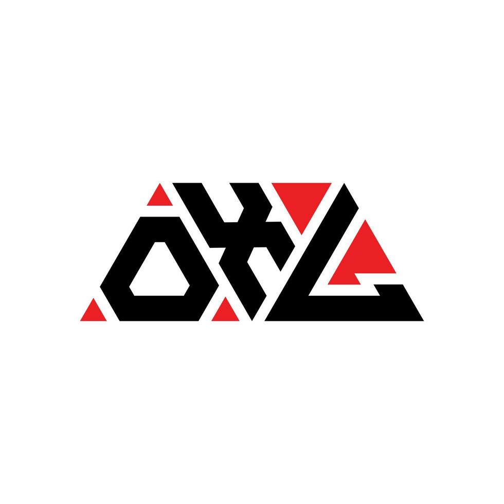 design de logotipo de letra triângulo oxl com forma de triângulo. monograma de design de logotipo de triângulo oxl. modelo de logotipo de vetor de triângulo oxl com cor vermelha. logotipo triangular oxl logotipo simples, elegante e luxuoso. oxl