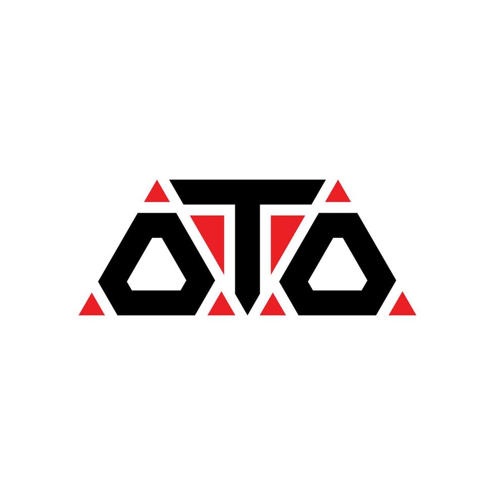 design de logotipo de letra triângulo oto com forma de triângulo. monograma de design de logotipo oto triângulo. modelo de logotipo de vetor oto triângulo com cor vermelha. logotipo oto triangular logotipo simples, elegante e luxuoso. oto