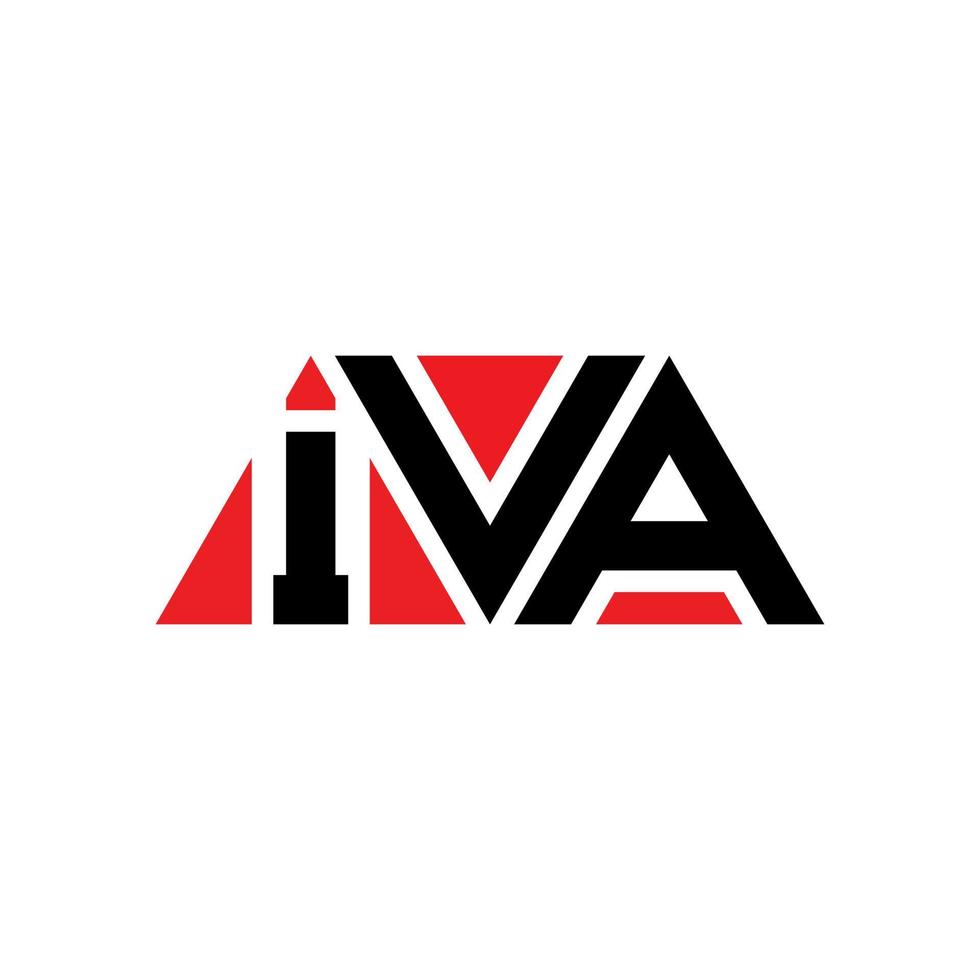 design de logotipo de letra triângulo iva com forma de triângulo. monograma de design de logotipo de triângulo iva. modelo de logotipo de vetor de triângulo iva com cor vermelha. logotipo triangular iva logotipo simples, elegante e luxuoso. iva