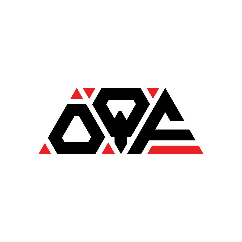 design de logotipo de letra triângulo oqf com forma de triângulo. monograma de design de logotipo de triângulo oqf. modelo de logotipo de vetor de triângulo oqf com cor vermelha. logotipo triangular oqf logotipo simples, elegante e luxuoso. oqf