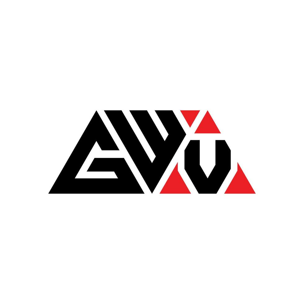 design de logotipo de letra de triângulo gwv com forma de triângulo. monograma de design de logotipo de triângulo gwv. modelo de logotipo de vetor de triângulo gwv com cor vermelha. logotipo triangular gwv logotipo simples, elegante e luxuoso. gwv