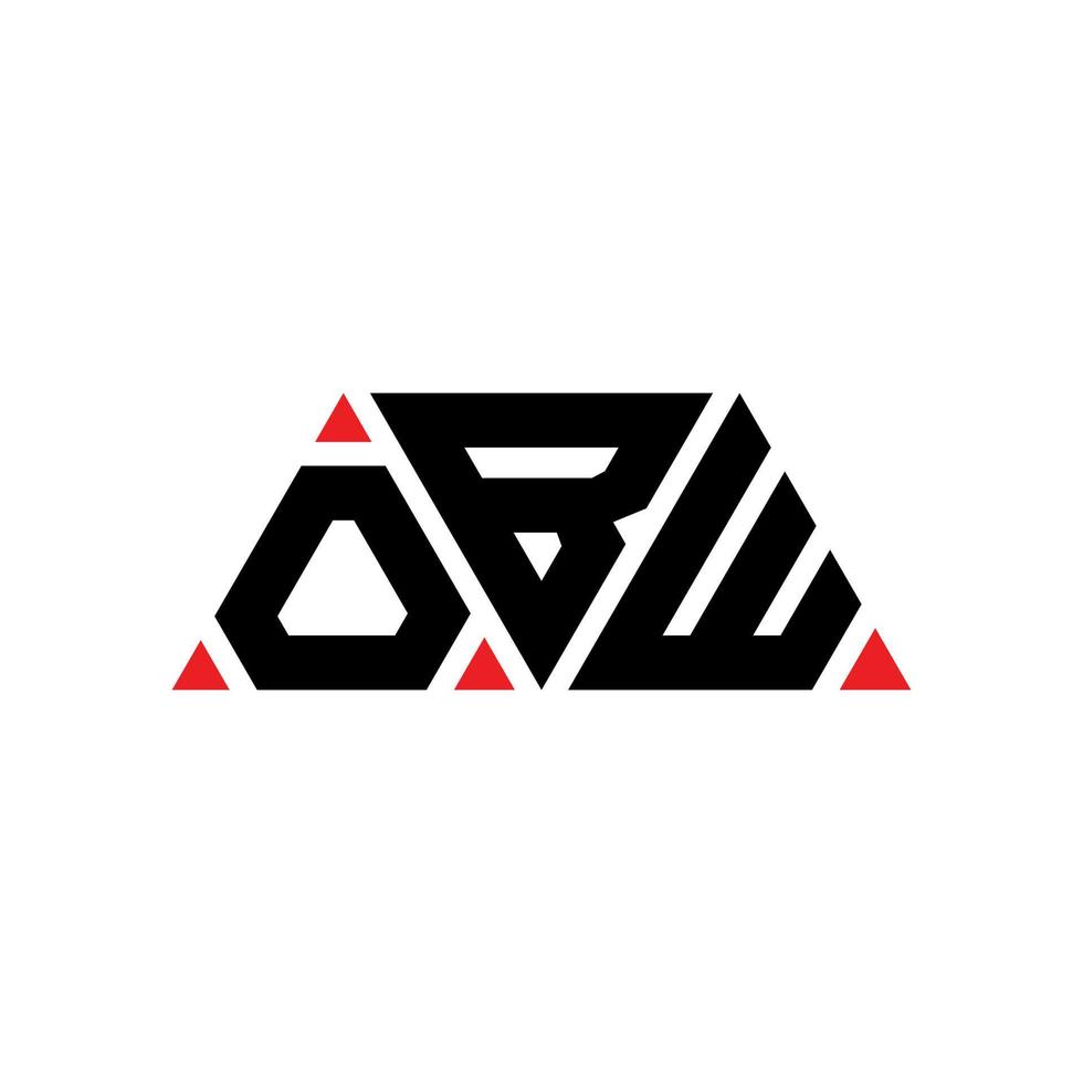 design de logotipo de letra de triângulo obw com forma de triângulo. monograma de design de logotipo de triângulo obw. modelo de logotipo de vetor obw triângulo com cor vermelha. obw logotipo triangular simples, elegante e luxuoso. obw