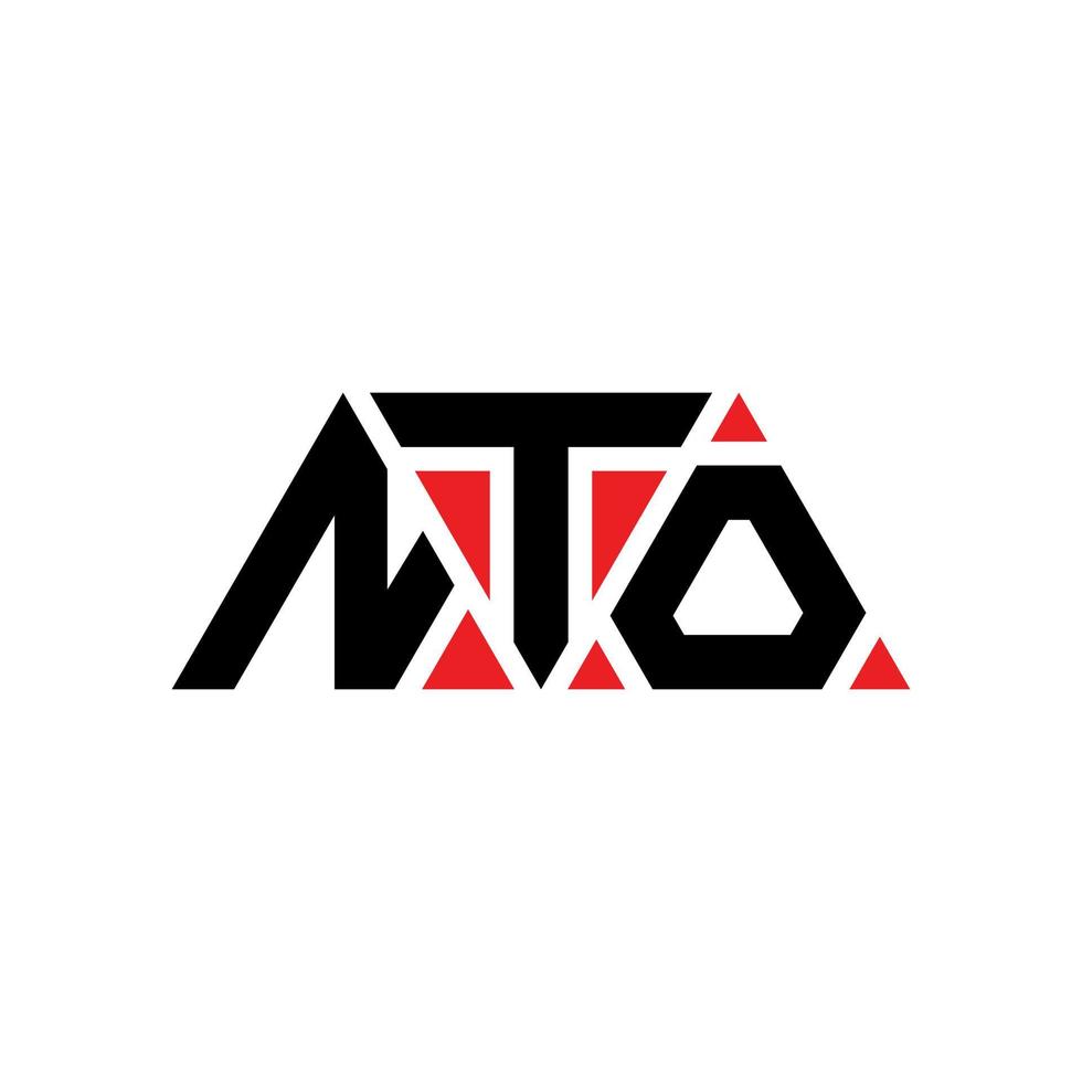 nto design de logotipo de letra de triângulo com forma de triângulo. nto monograma de design de logotipo de triângulo. nto modelo de logotipo de vetor triângulo com cor vermelha. nto logotipo triangular logotipo simples, elegante e luxuoso. nto