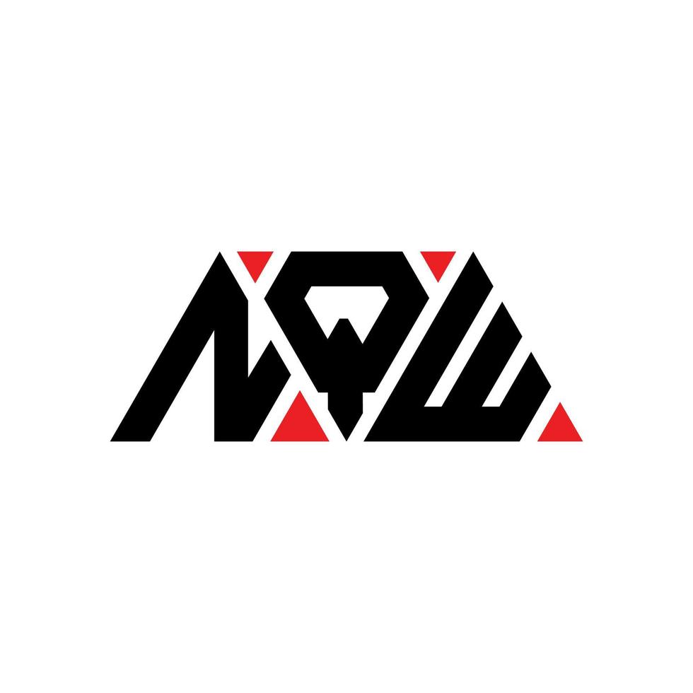 design de logotipo de letra de triângulo nqw com forma de triângulo. monograma de design de logotipo de triângulo nqw. modelo de logotipo de vetor de triângulo nqw com cor vermelha. nqw logotipo triangular logotipo simples, elegante e luxuoso. nqw