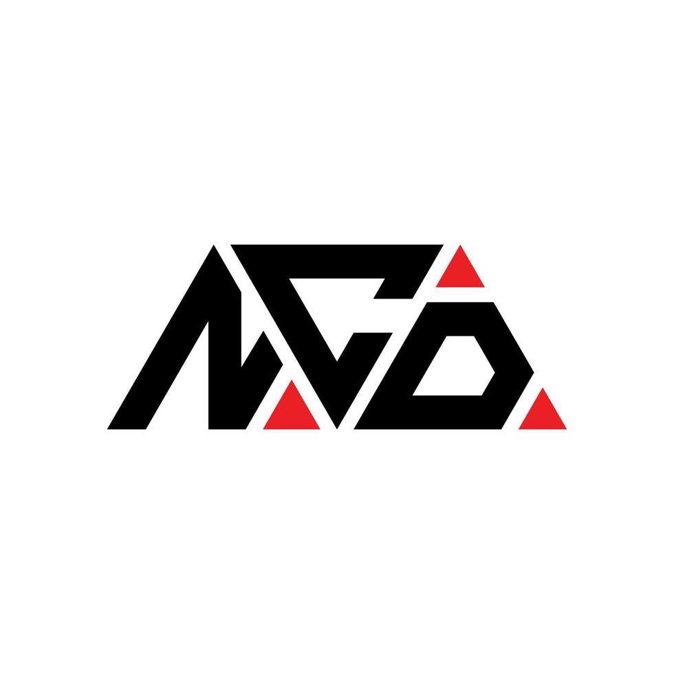 design de logotipo de letra de triângulo ncd com forma de triângulo. monograma de design de logotipo de triângulo ncd. modelo de logotipo de vetor de triângulo ncd com cor vermelha. logotipo triangular ncd logotipo simples, elegante e luxuoso. ncd