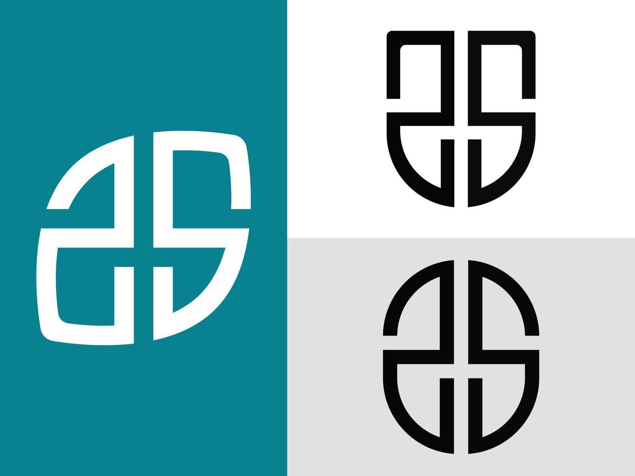 pacote criativo de designs de logotipo de letras iniciais zs. vetor