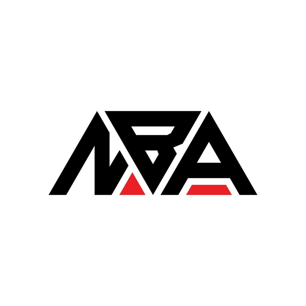 design de logotipo de letra triângulo nba com forma de triângulo. monograma de design de logotipo de triângulo nba. modelo de logotipo de vetor nba triângulo com cor vermelha. logotipo triangular nba logotipo simples, elegante e luxuoso. nba