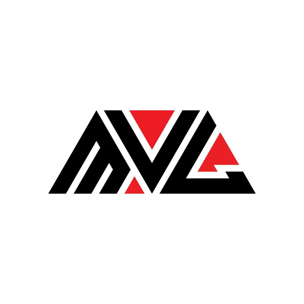 design de logotipo de letra de triângulo mvl com forma de triângulo. monograma de design de logotipo de triângulo mvl. modelo de logotipo de vetor mvl triângulo com cor vermelha. logotipo triangular mvl logotipo simples, elegante e luxuoso. mvl