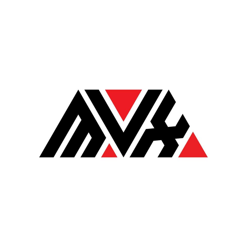 design de logotipo de letra de triângulo mvx com forma de triângulo. monograma de design de logotipo de triângulo mvx. modelo de logotipo de vetor de triângulo mvx com cor vermelha. logotipo triangular mvx logotipo simples, elegante e luxuoso. mvx
