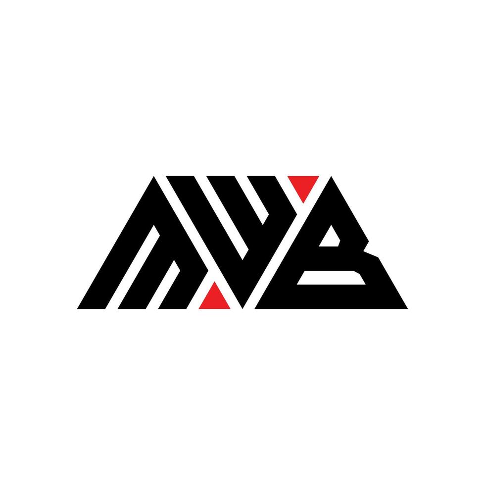 design de logotipo de letra de triângulo mwb com forma de triângulo. monograma de design de logotipo de triângulo mwb. modelo de logotipo de vetor de triângulo mwb com cor vermelha. logotipo triangular mwb logotipo simples, elegante e luxuoso. mwb