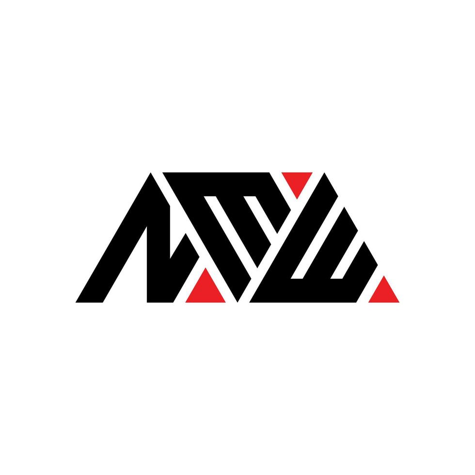 design de logotipo de letra de triângulo nmw com forma de triângulo. monograma de design de logotipo de triângulo nmw. modelo de logotipo de vetor de triângulo nmw com cor vermelha. logotipo triangular nmw logotipo simples, elegante e luxuoso. nmw