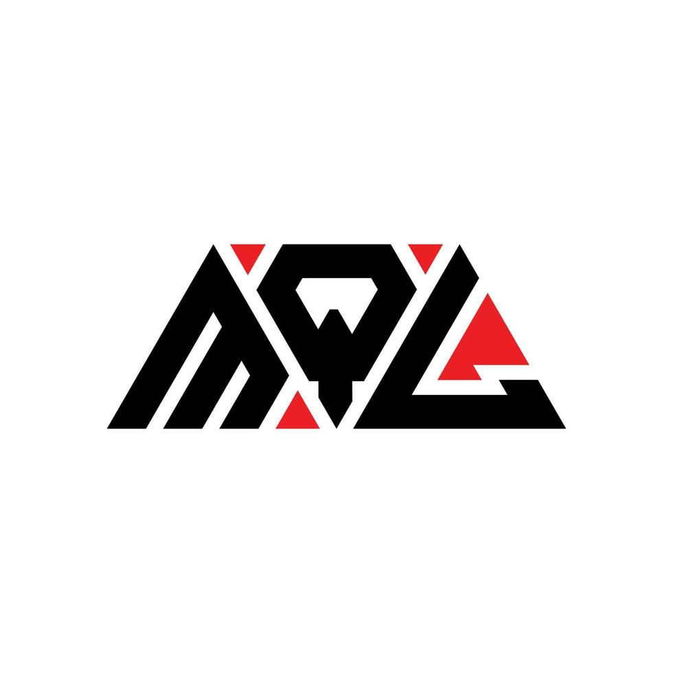 design de logotipo de letra de triângulo mql com forma de triângulo. monograma de design de logotipo de triângulo mql. modelo de logotipo de vetor de triângulo mql com cor vermelha. logotipo triangular mql logotipo simples, elegante e luxuoso. mql
