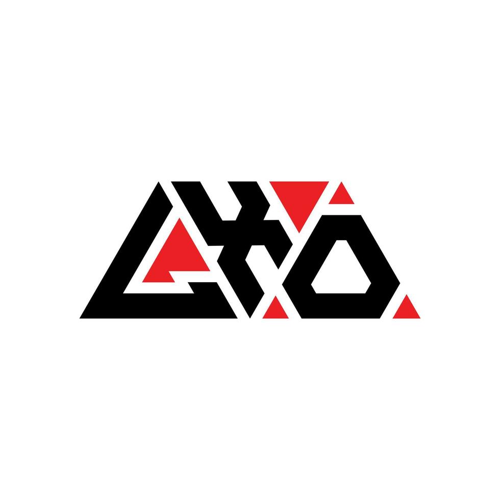 design de logotipo de letra de triângulo lxo com forma de triângulo. monograma de design de logotipo de triângulo lxo. modelo de logotipo de vetor lxo triângulo com cor vermelha. lxo logotipo triangular logotipo simples, elegante e luxuoso. lxo