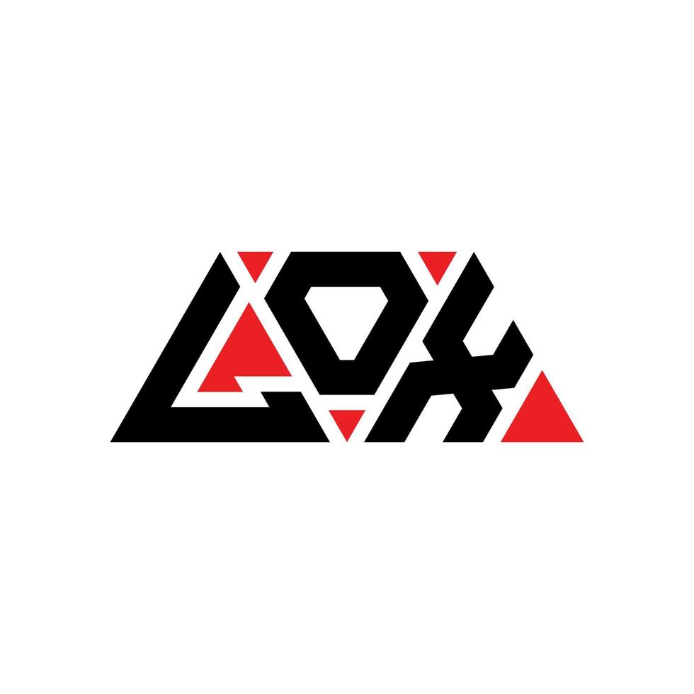 design de logotipo de carta de triângulo lox com forma de triângulo. monograma de design de logotipo de triângulo lox. modelo de logotipo de vetor de triângulo lox com cor vermelha. lox logotipo triangular logotipo simples, elegante e luxuoso. salmão defumado