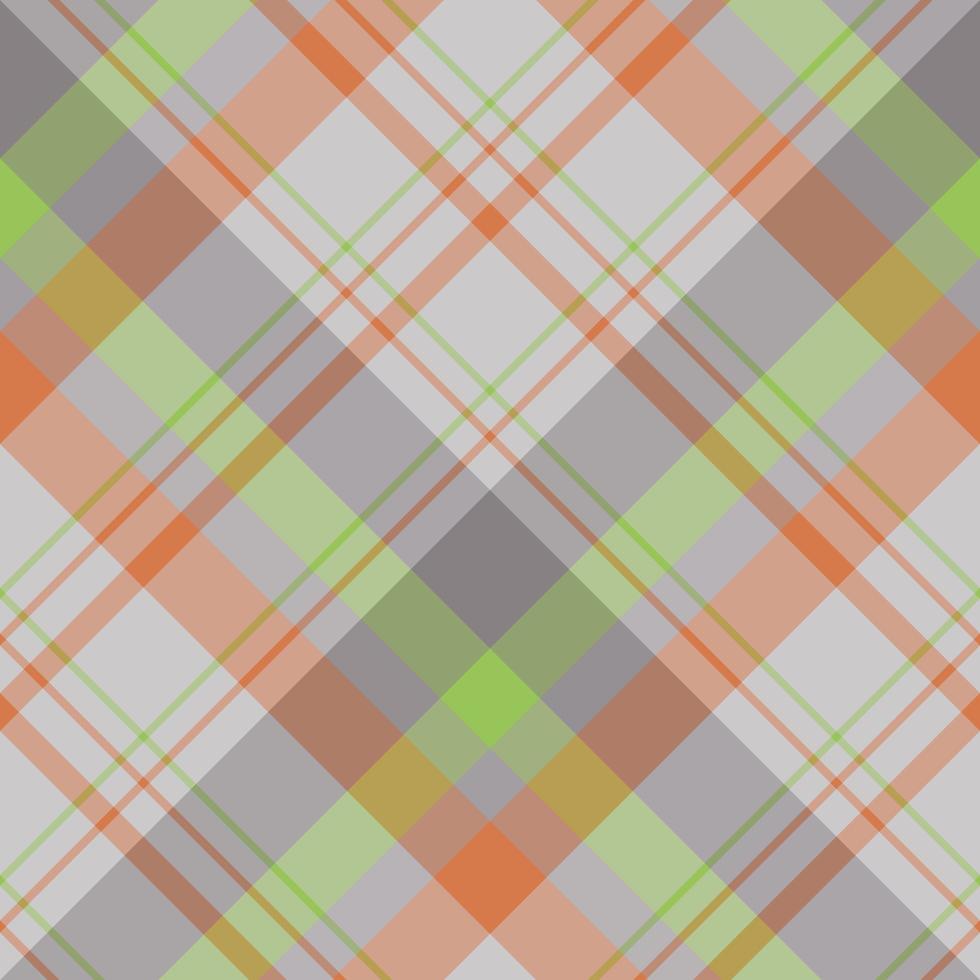 padrão perfeito em fascinantes cores cinza, laranja e verde para xadrez, tecido, têxtil, roupas, toalha de mesa e outras coisas. imagem vetorial. 2 vetor