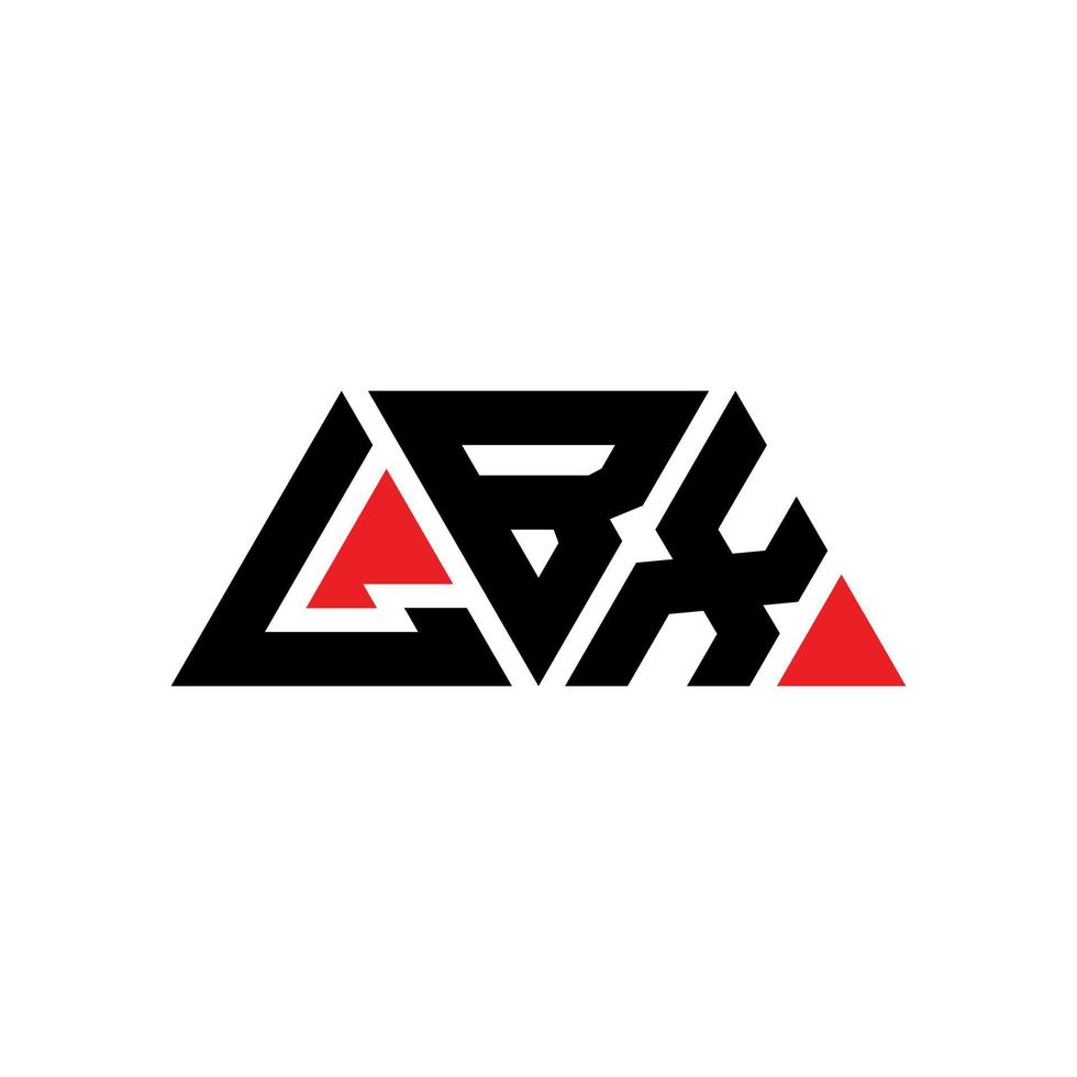design de logotipo de letra de triângulo lbx com forma de triângulo. monograma de design de logotipo de triângulo lbx. modelo de logotipo de vetor de triângulo lbx com cor vermelha. lbx logotipo triangular logotipo simples, elegante e luxuoso. lbx