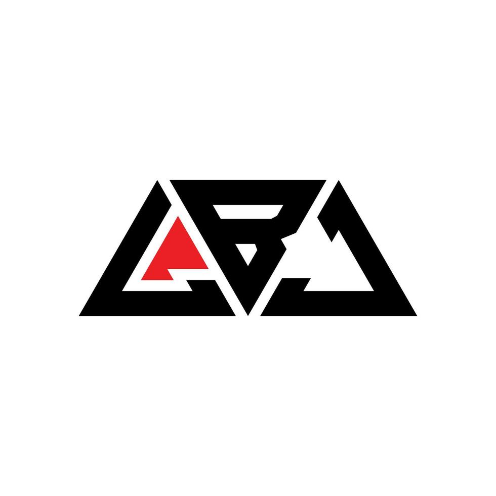 design de logotipo de letra de triângulo lbj com forma de triângulo. monograma de design de logotipo de triângulo lbj. modelo de logotipo de vetor de triângulo lbj com cor vermelha. lbj logotipo triangular logotipo simples, elegante e luxuoso. lbj