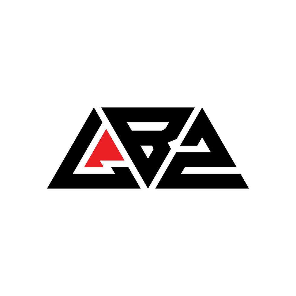 design de logotipo de letra de triângulo lbz com forma de triângulo. monograma de design de logotipo de triângulo lbz. modelo de logotipo de vetor de triângulo lbz com cor vermelha. lbz logotipo triangular logotipo simples, elegante e luxuoso. lb