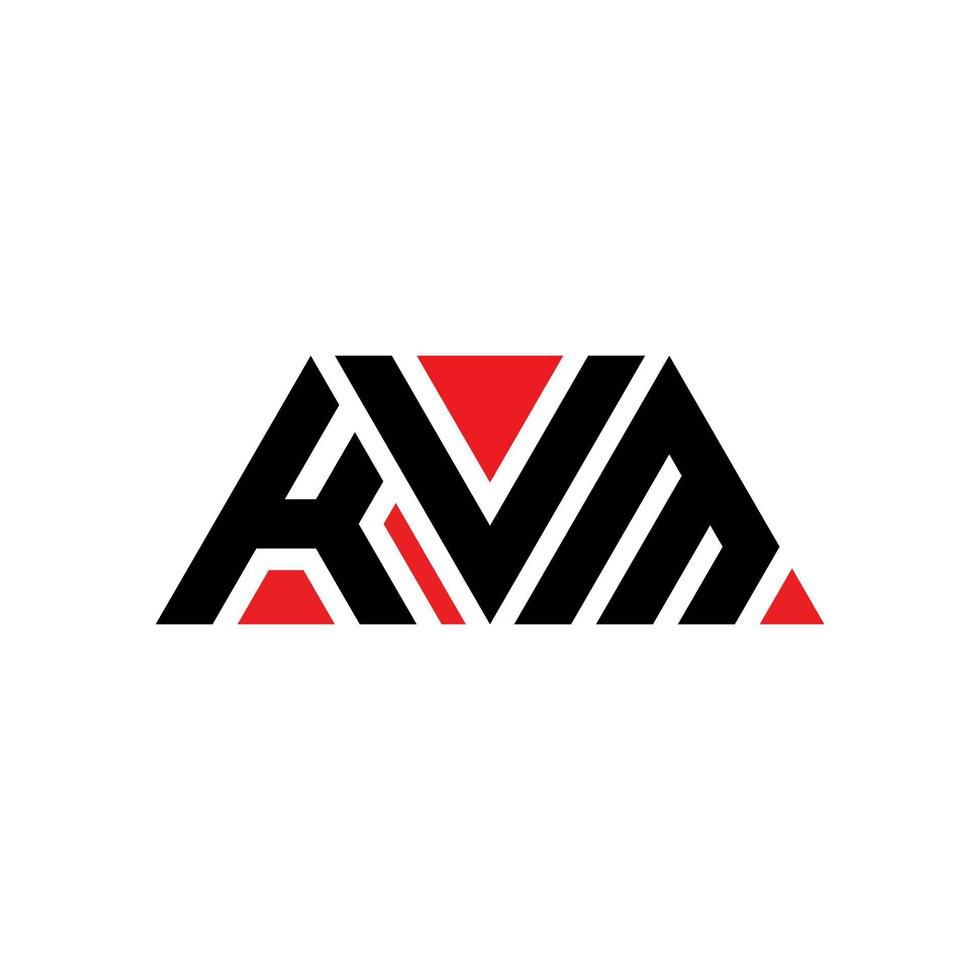 design de logotipo de letra de triângulo kvm com forma de triângulo. monograma de design de logotipo de triângulo kvm. modelo de logotipo de vetor de triângulo kvm com cor vermelha. logotipo triangular kvm logotipo simples, elegante e luxuoso. kvm