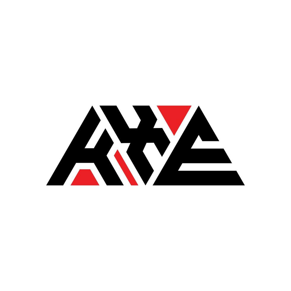 design de logotipo de letra de triângulo kxe com forma de triângulo. monograma de design de logotipo de triângulo kxe. modelo de logotipo de vetor de triângulo kxe com cor vermelha. kxe logotipo triangular simples, elegante e luxuoso. kxe