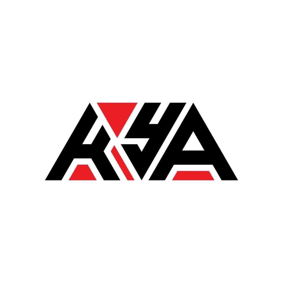 design de logotipo de letra triângulo kya com forma de triângulo. monograma de design de logotipo de triângulo kya. modelo de logotipo de vetor kya triângulo com cor vermelha. kya logotipo triangular logotipo simples, elegante e luxuoso. kya