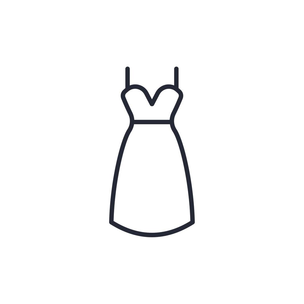 sinal de vetor do símbolo do vestido é isolado em um fundo branco. cor do ícone do vestido editável.