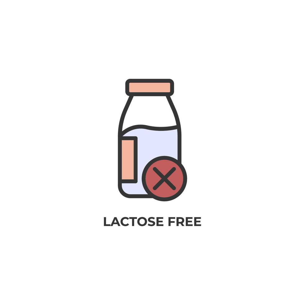 ícone de vetor livre de lactose. ilustração em vetor design plano colorido. gráficos vetoriais