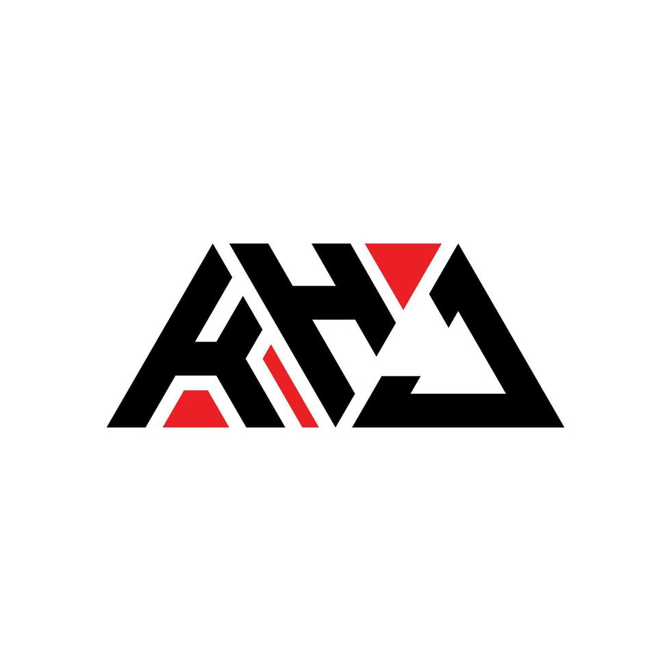 design de logotipo de letra de triângulo khj com forma de triângulo. monograma de design de logotipo de triângulo khj. modelo de logotipo de vetor de triângulo khj com cor vermelha. khj logotipo triangular logotipo simples, elegante e luxuoso. khj