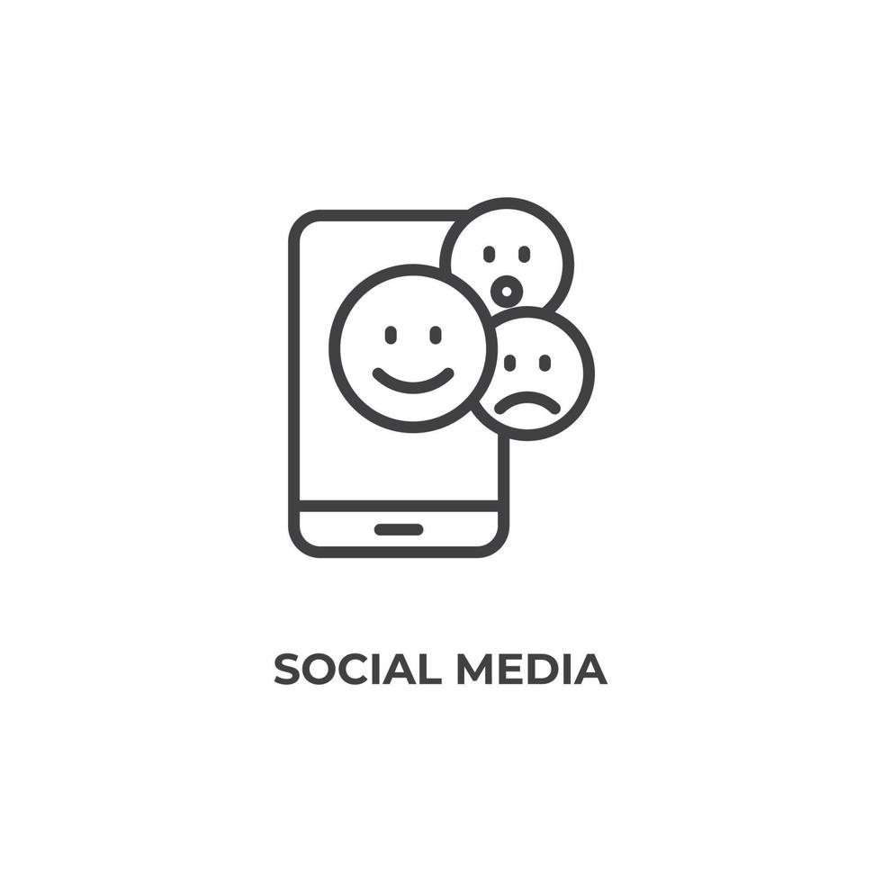 sinal de vetor de símbolo de mídia social é isolado em um fundo branco. cor do ícone editável.