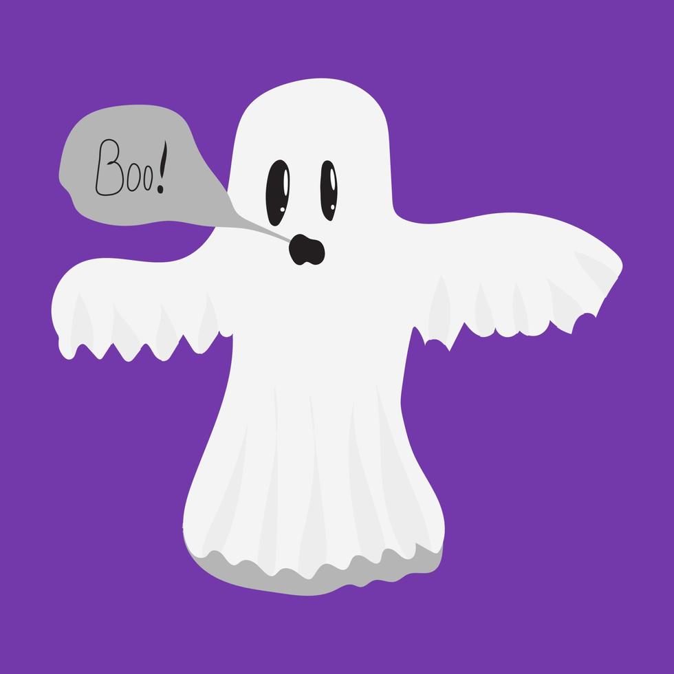 fantasma. vetor de fantasma de halloween fofo. ilustração infantil de um personagem de desenho animado de fantasma fofo