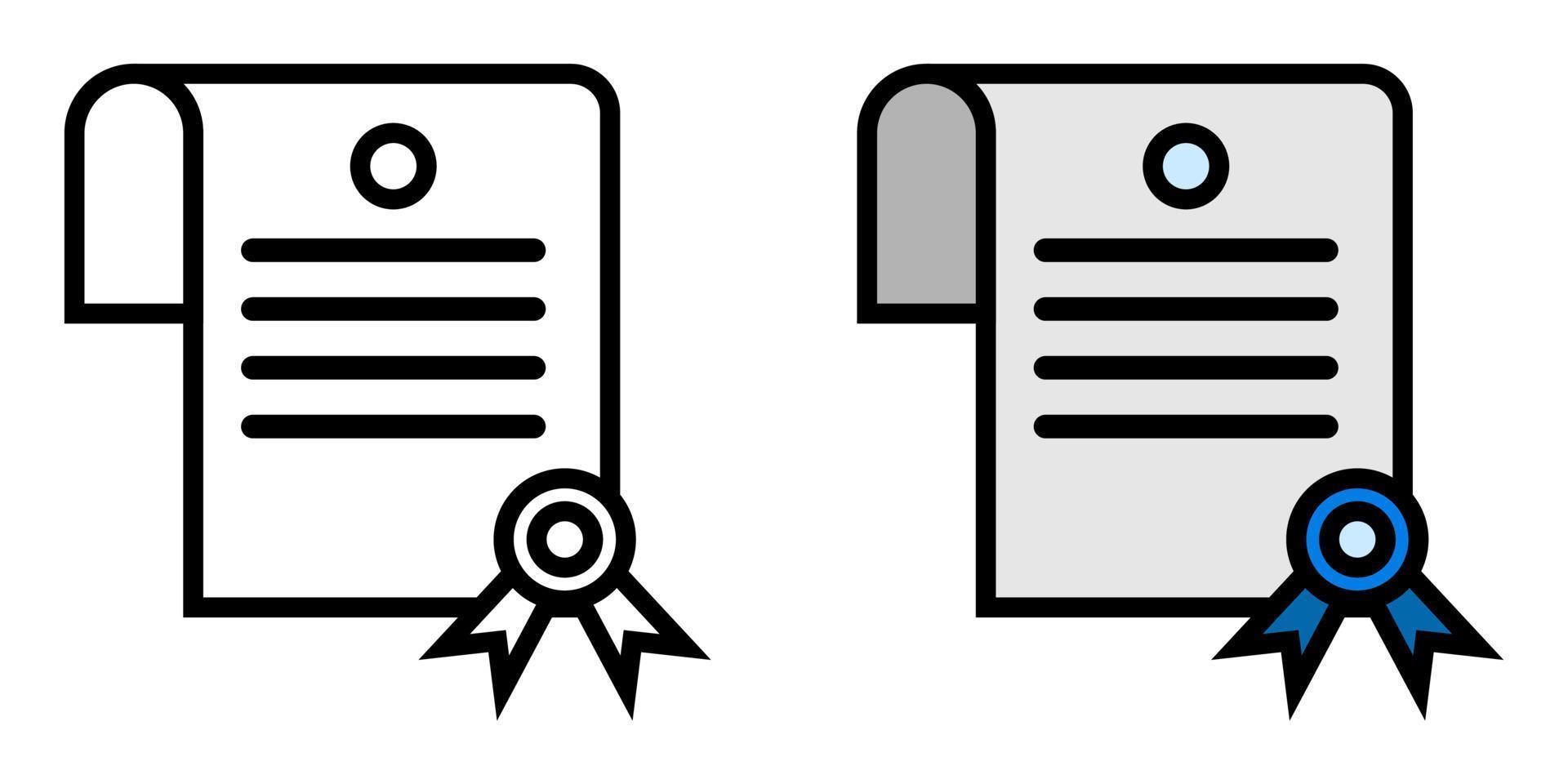 gráfico de ilustração vetorial de certificado, diploma, ícone de diploma vetor