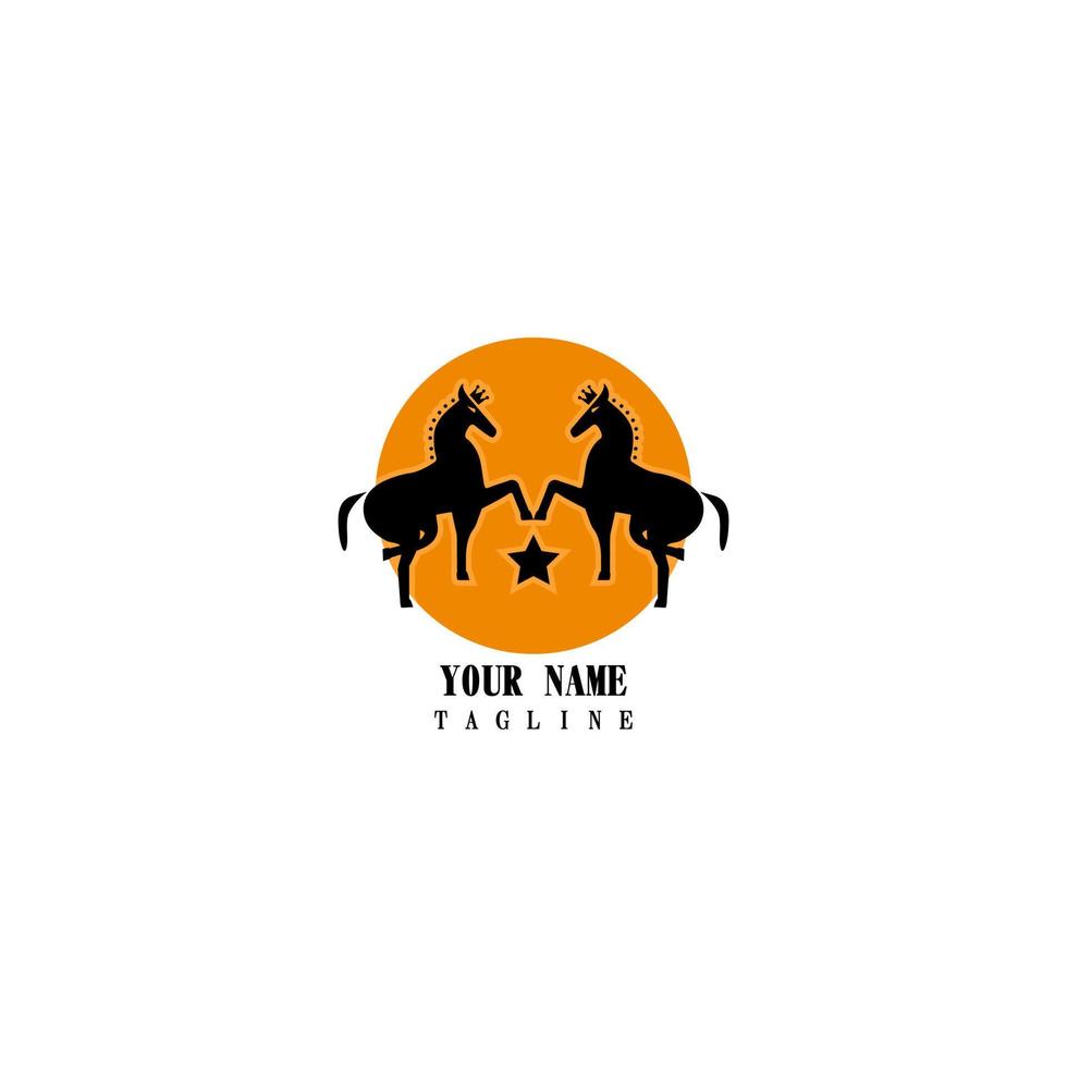 um logotipo elegante para corridas de cavalos, corridas de cavalos e fazenda de cavalos. modelo de design de logotipo de vetor de corrida de cavalos. ícone de jóquei ou esportes