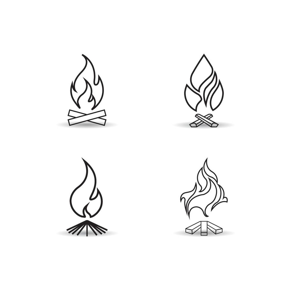 design de modelo de ilustração vetorial de ícone de fogueira vetor