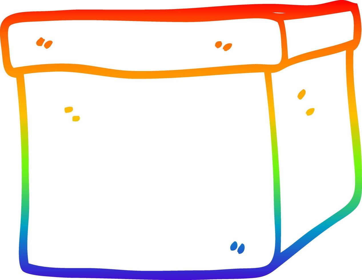 caixa de papelão de desenho de linha de gradiente de arco-íris vetor