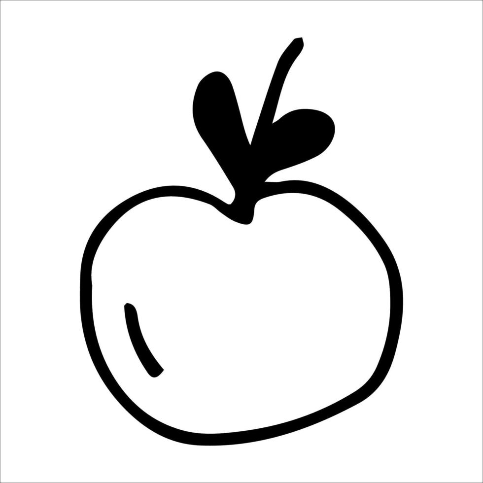 vetor maçã de fruta de elemento único com um galho.