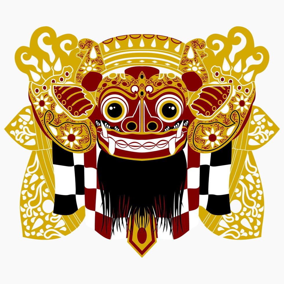 ilustração vetorial barong balinesa editável em estilo simples para tradição da cultura balinesa indonésia e design relacionado à história vetor